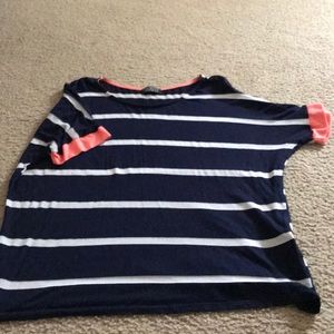 Navy White Short Sleeve T- Shirt Papermoon